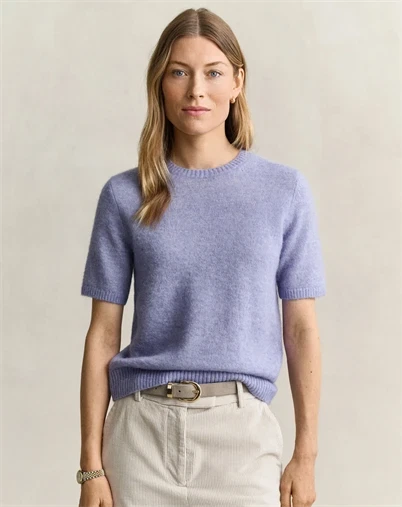 Gant - Alpaca Blend Kortærmet Strik - Misty Lavender